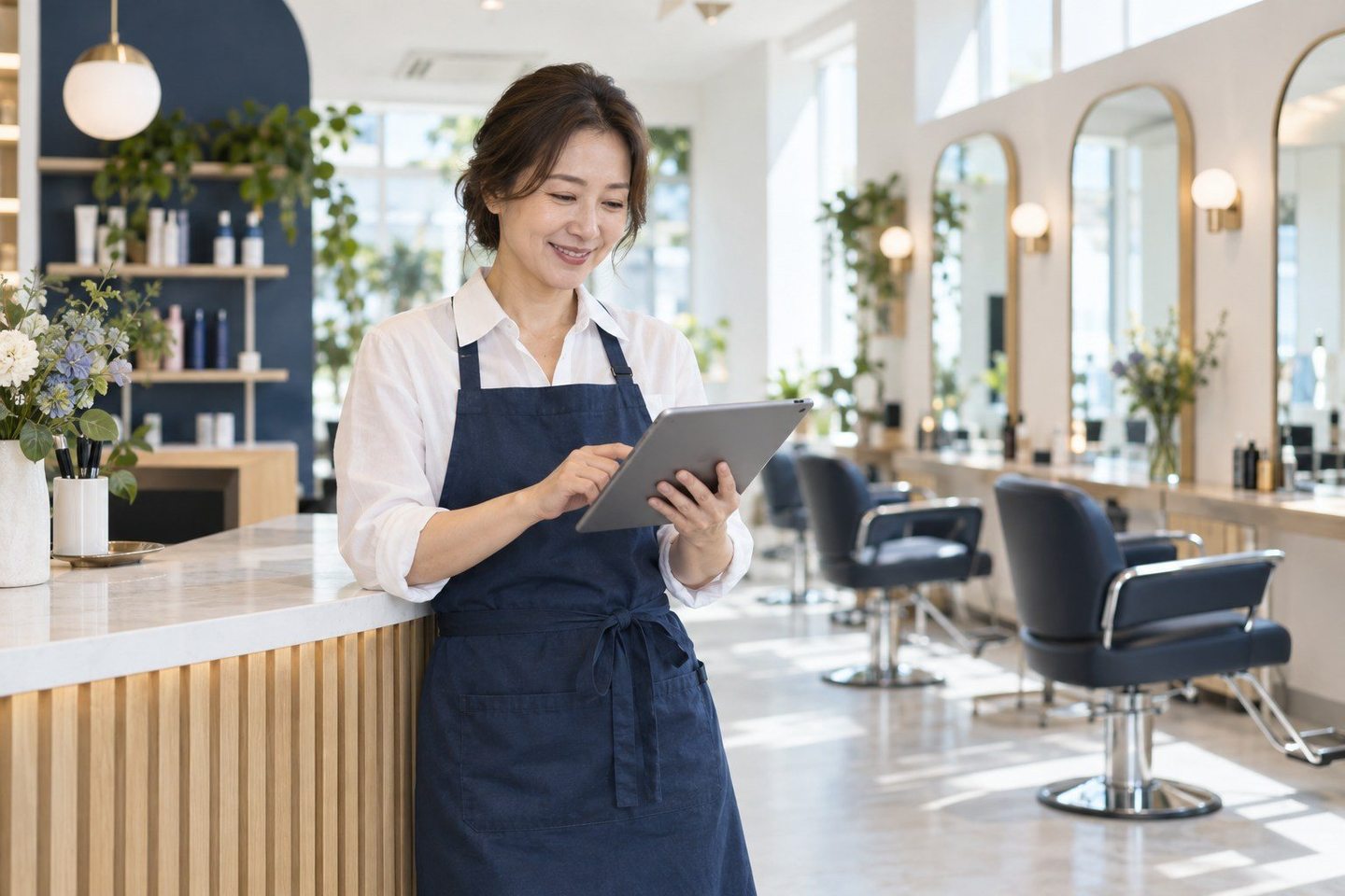 매장 계산대에서 노트북을 사용하는 운영자 — PG 소규모 매장 카드단말기 당일 교체오늘 바꾸고 오늘 손님 받고 싶다면, 연락 주시면 이르면 그날 새 기계를 켜 드립니다.